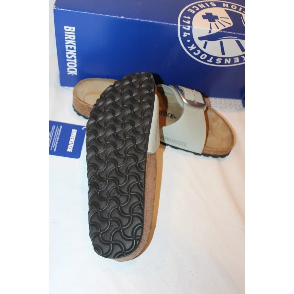 Birkenstock Women Madrid Big Buckle Suede Sandals Pure Sage EU 38 Narrow